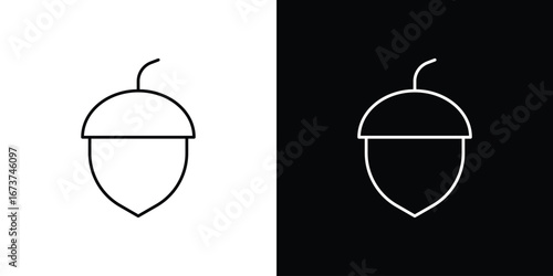 Hazelnut icons. simple, stroke, black icons