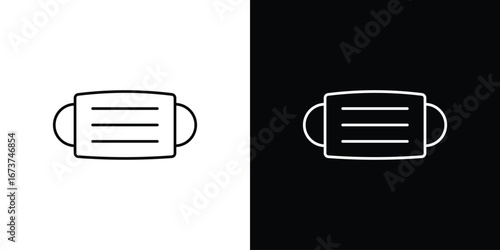 Face mask icons. simple, stroke, black icons