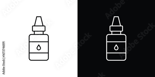 eye drop icons. simple, stroke, black icons