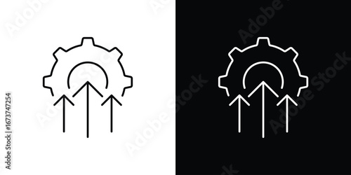 Efficiency icons. simple, stroke, black icons