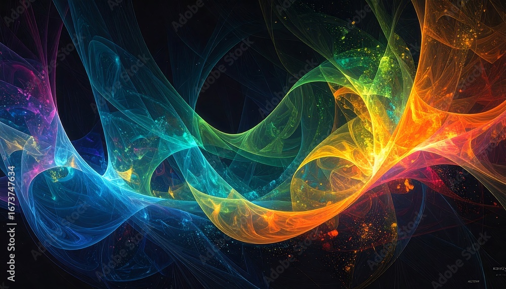 Fototapeta premium Abstract vibrant swirling nebula