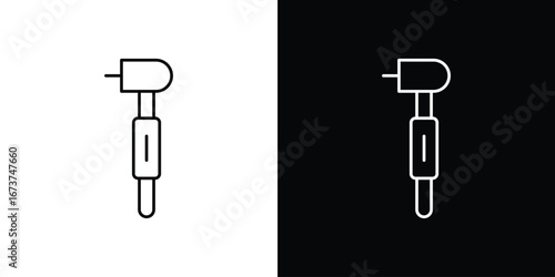 Dental drill icons. simple, stroke, black icons