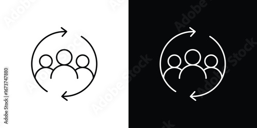 Customer retention icons. simple, stroke, black icons