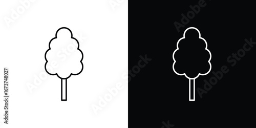 Cotton Candy icons. simple, stroke, black icons