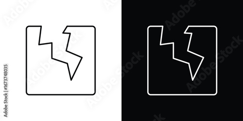 Crack icons. simple, stroke, black icons