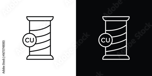 Copper icons. simple, stroke, black icons