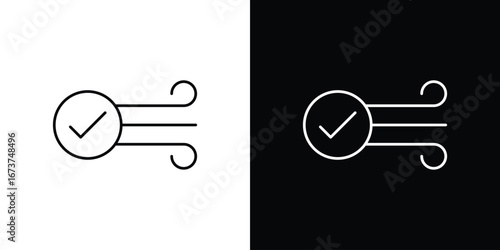 Clean Air icons. simple, stroke, black icons