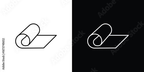 Carpet roll icons. simple, stroke, black icons