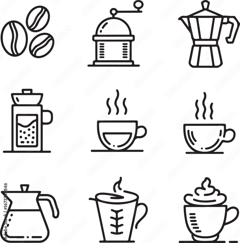 Beans, Brewing Equipment, Cups, and Café Lifestyle