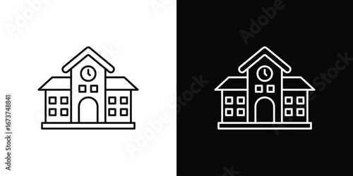 Campus icons. simple, stroke, black icons
