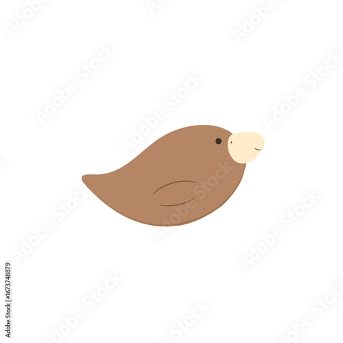 Simple flat illustration of a platypus swimming