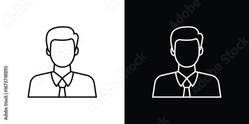Businessman icons. simple, stroke, black icons