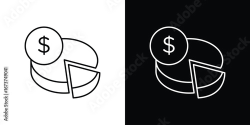 Budget planning icons. simple, stroke, black icons
