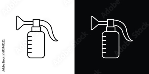 Breast pump icons. simple, stroke, black icons