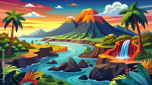 Réunion Island blends volcanic drama with tropical shores. Piton de la Fournaise dominates the skyline, waterfalls cascade through jungles, and black sand beaches curve gently into the Indian Ocean.