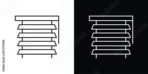 Blinds icons. simple, stroke, black icons