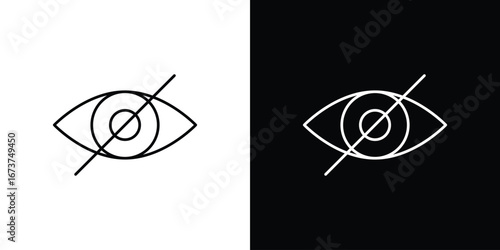 Blindness icons. simple, stroke, black icons