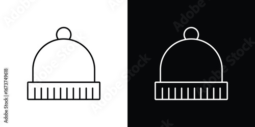 Beanie icons. simple, stroke, black icons