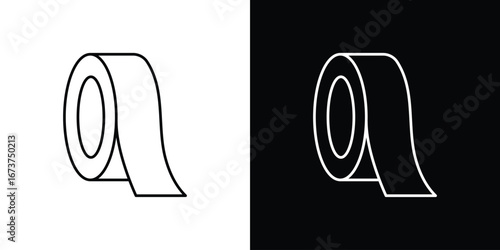 Adhesive tape icons. simple, stroke, black icons