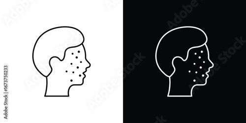 Acne icons. simple, stroke, black icons