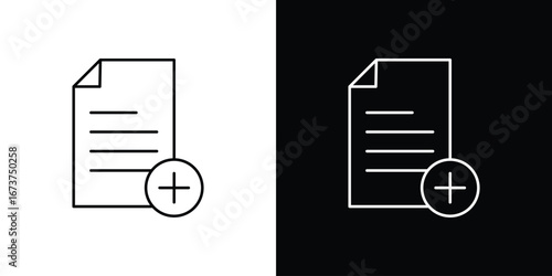 Add document icons. simple, stroke, black icons
