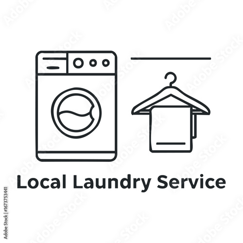 Efficient local laundry service near you business overview cleanliness urban environment customer-centric concept. Vector illustration