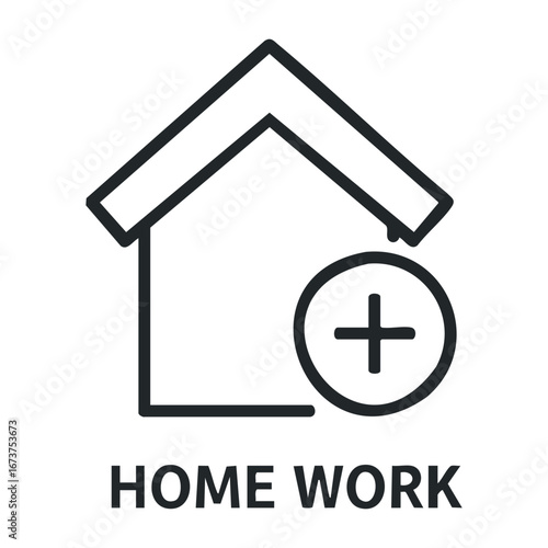 Homework assignment tools for students home environment graphic design minimalist style conceptual view. Vector illustration