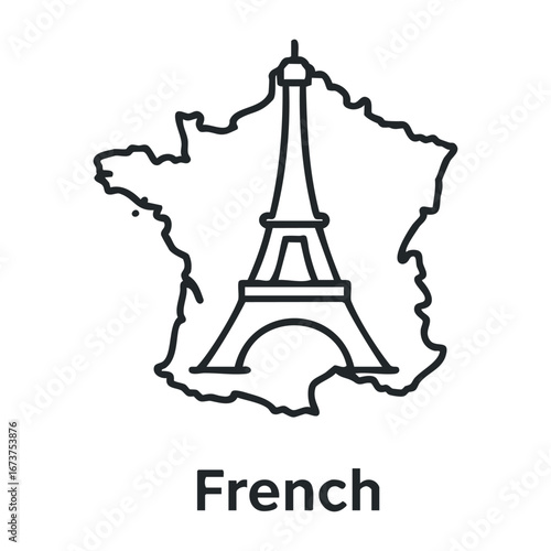 Eiffel tower illustration france graphic design minimalist style creative perspective french culture. Vector illustration