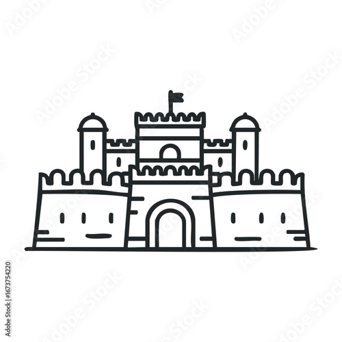 Building a sand castle by the beach coastal scene illustration playful environment childlike perspective. Vector illustration