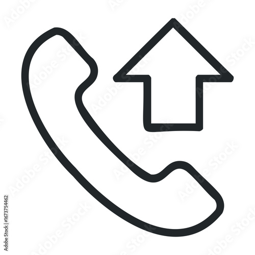 Phone call initiation virtual communication digital illustration minimalist design top-down perspective modern technology. Vector illustration