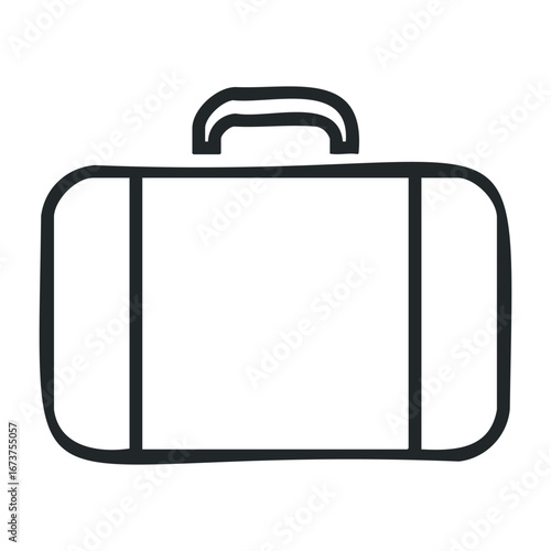 Travel essentials stylish suitcase design modern home graphic illustration minimalist environment close-up view travel concept. Vector illustration