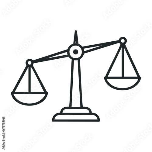 Balancing justice and fairness a close-up of scales of justice in a legal environment. Vector illustration