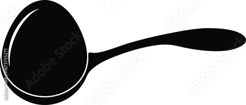 egg in spoon silhouette vector illustration