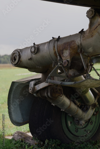 Old rusty airforce machine close up