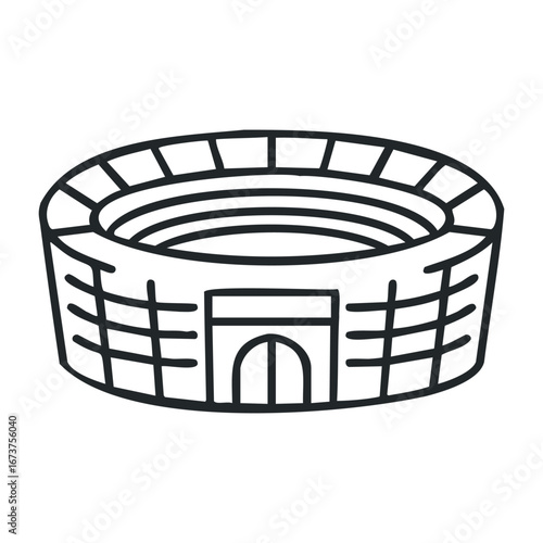 Exciting soccer match at urban stadium live event thrilling atmosphere spectator perspective sports enthusiasm. Vector illustration