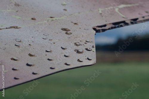 Old rusty airforce machine close up