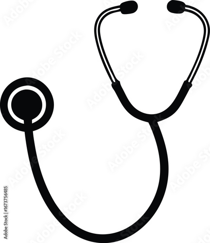 stethoscope silhouette vector illustration