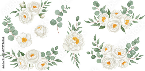 White Floral Bouquet Arrangements.