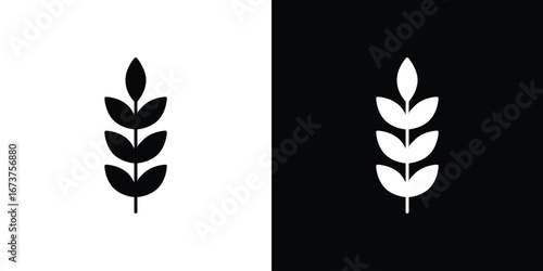 Wheat grain icon symbol logo. Graphic template.