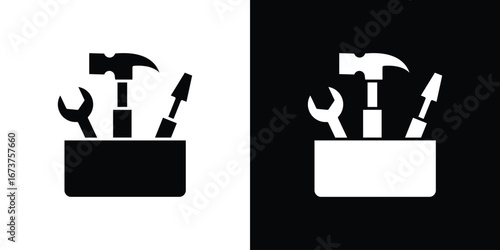 Toolbox icon symbol logo. Graphic template.