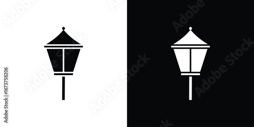 Street lamp icon symbol logo. Graphic template.