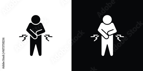 Stomachache icon symbol logo. Graphic template.