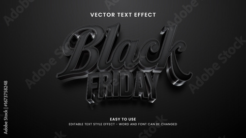editable text effect black friday 3d style premium 