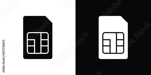 Sim card icon symbol logo. Graphic template.