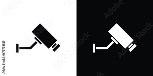 Security camera icon symbol logo. Graphic template.