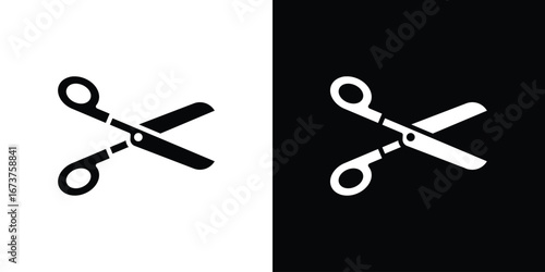 Scissors icon symbol logo. Graphic template.