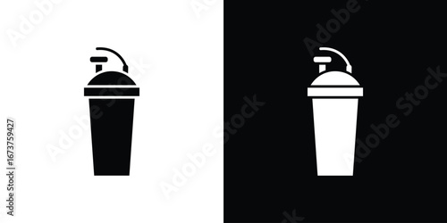 Protein shake icon symbol logo. Graphic template.