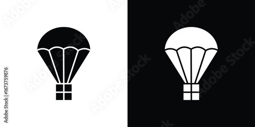 Parachute icon symbol logo. Graphic template.