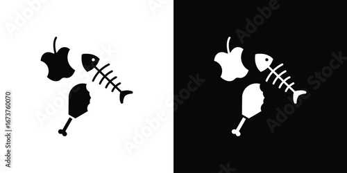 Organic waste icon symbol logo. Graphic template.