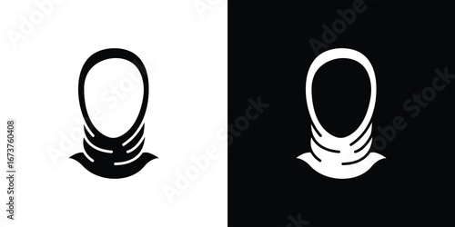 Muslim woman icon symbol logo. Graphic template.